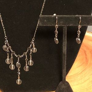 Moonstone Drop Necklace and Earring Set